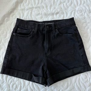 Black jean shorts
